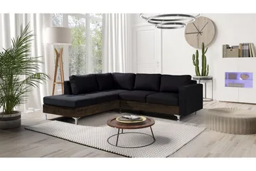 Oberting 3-seters Hjørnesofa - Svart - Møbler - Sofaer - Sofaer med sjeselong - 3 seters sofa med divan