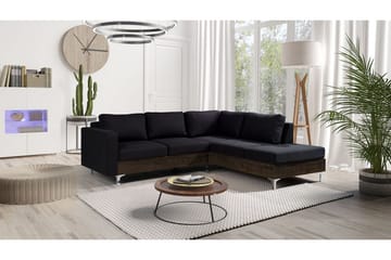 Oberting 3-seters Hjørnesofa - Svart - Møbler - Sofaer - Sofaer med sjeselong - 3 seters sofa med divan