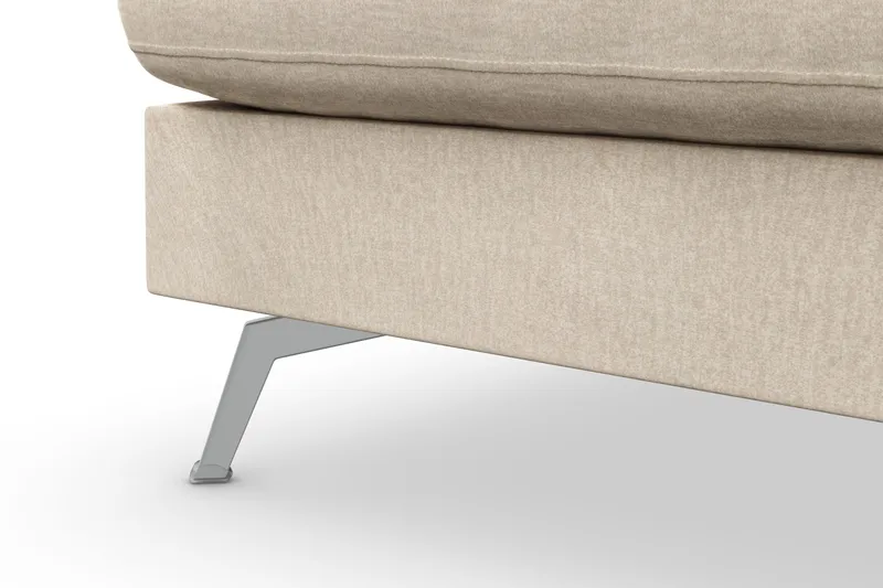 Ocean Lyx 4-seter Venstrevendt L-formet Sjeselongsofa i Fløyel - Beige - Møbler - Sofaer - Sofaer med sjeselong - 4 seters sofa med divan