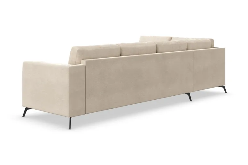 Ocean Lyx 4-seter Venstrevendt L-formet Sjeselongsofa i Fløyel - Beige - Møbler - Sofaer - Sofaer med sjeselong - 4 seters sofa med divan