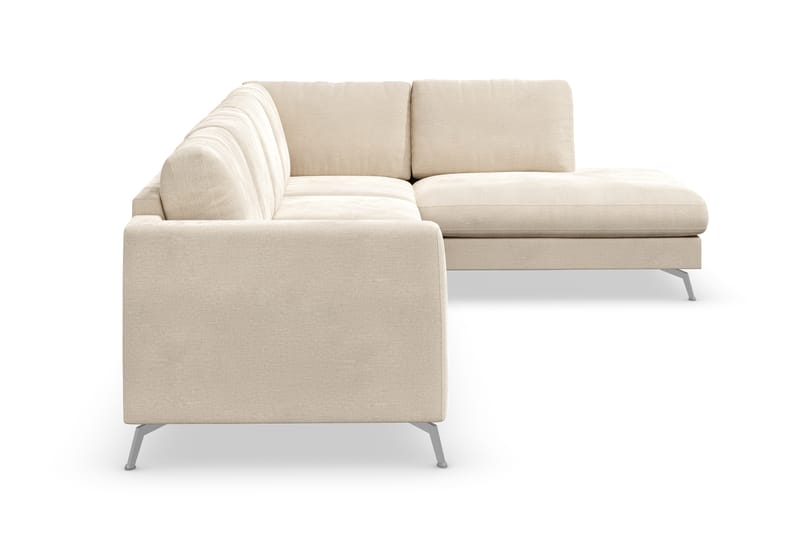 Ocean Lyx 4-seters Høyrevendt L-formet Sjeselongsofa i Fløyel - Beige - Møbler - Sofaer - Sofaer med sjeselong - 4 seters sofa med divan