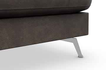 Ocean Lyx 4-seters Høyrevendt L-formet Sjeselongsofa i Kunstlær - Mørk grå - Møbler - Sofaer - Sofaer med sjeselong - 4 seters sofa med divan