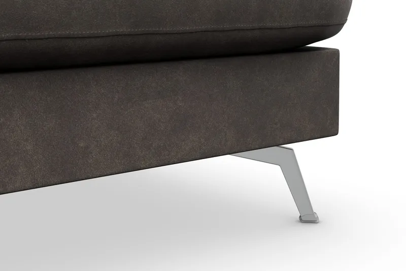 Ocean Lyx 4-seters Høyrevendt L-formet Sjeselongsofa i Kunstlær - Mørk grå - Møbler - Sofaer - Sofaer med sjeselong - 4 seters sofa med divan