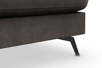 Ocean Lyx 4-seters Høyrevendt L-formet Sjeselongsofa i Kunstlær - Mørk grå - Møbler - Sofaer - Sofaer med sjeselong - 4 seters sofa med divan