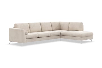 Ocean Lyx 4-seters Høyrevendt L-formet Sjeselongsofa i Manchester - Beige - Møbler - Sofaer - Sofaer med sjeselong - 4 seters sofa med divan