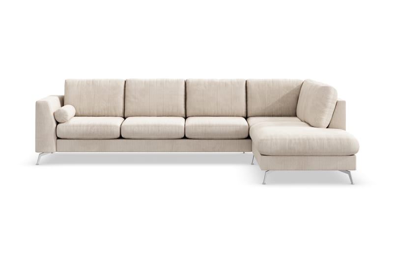 Ocean Lyx 4-seters Høyrevendt L-formet Sjeselongsofa i Manchester - Beige - Møbler - Sofaer - Sofaer med sjeselong - 4 seters sofa med divan