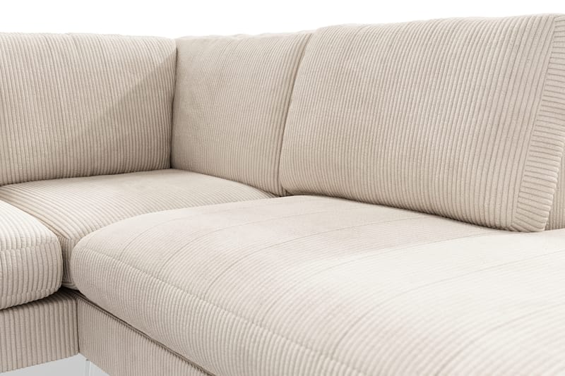 Ocean Lyx 4-seters Høyrevendt L-formet Sjeselongsofa i Manchester - Beige - Møbler - Sofaer - Sofaer med sjeselong - 4 seters sofa med divan