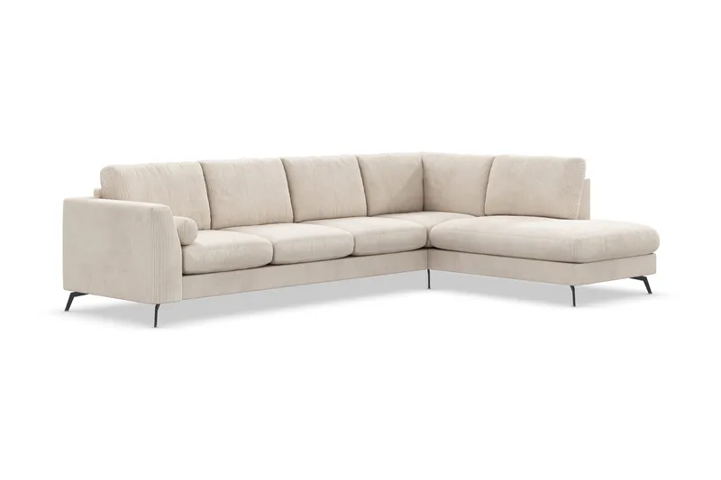 Ocean Lyx 4-seters Høyrevendt L-formet Sjeselongsofa i Manchester - Beige - Møbler - Sofaer - Sofaer med sjeselong - 4 seters sofa med divan
