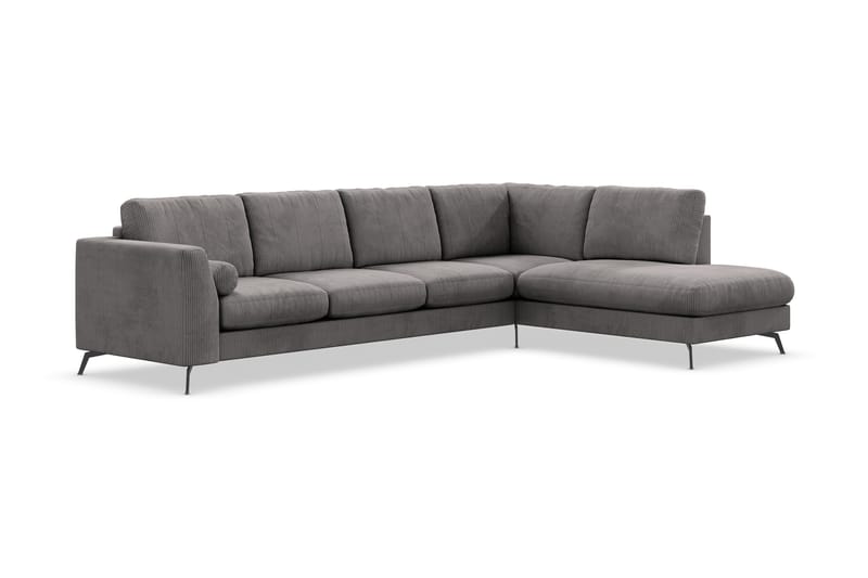 Ocean Lyx 4-seters Høyrevendt L-formet Sjeselongsofa i Manchester - Mørk grå - Møbler - Sofaer - Sofaer med sjeselong - 4 seters sofa med divan