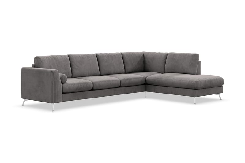 Ocean Lyx 4-seters Høyrevendt L-formet Sjeselongsofa i Manchester - Mørk grå - Møbler - Sofaer - Sofaer med sjeselong - 4 seters sofa med divan