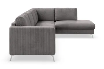 Ocean Lyx 4-seters Høyrevendt L-formet Sjeselongsofa i Manchester - Mørk grå - Møbler - Sofaer - Sofaer med sjeselong - 4 seters sofa med divan