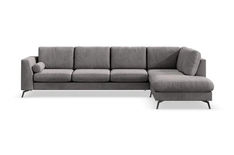 Ocean Lyx 4-seters Høyrevendt L-formet Sjeselongsofa i Manchester - Mørk grå - Møbler - Sofaer - Sofaer med sjeselong - 4 seters sofa med divan