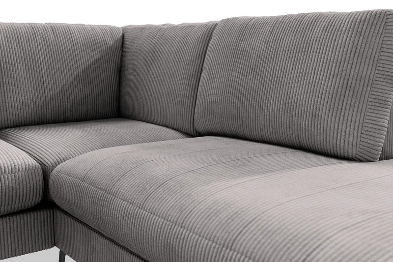 Ocean Lyx 4-seters Høyrevendt L-formet Sjeselongsofa i Manchester - Mørk grå - Møbler - Sofaer - Sofaer med sjeselong - 4 seters sofa med divan