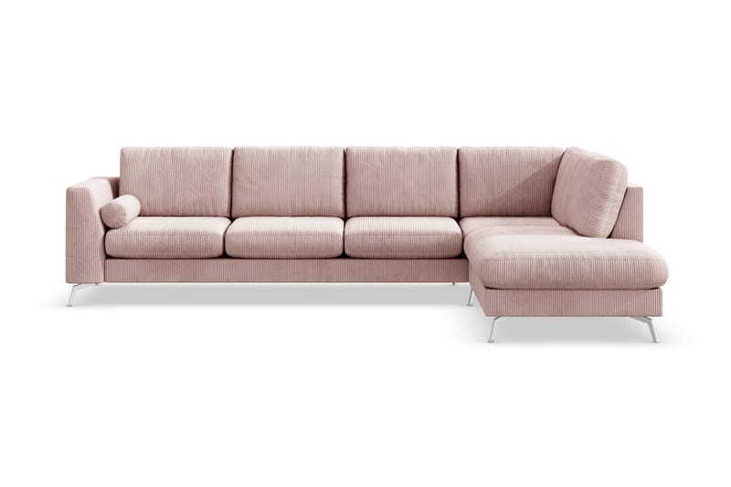Ocean Lyx 4-seters Høyrevendt L-formet Sjeselongsofa i Manchester - Rosa - Møbler - Sofaer - Sofaer med sjeselong - 4 seters sofa med divan
