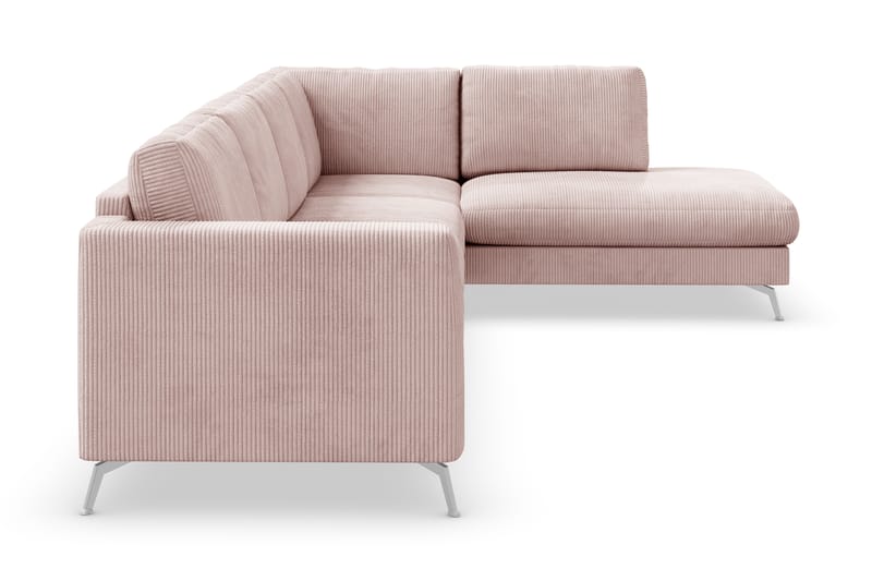 Ocean Lyx 4-seters Høyrevendt L-formet Sjeselongsofa i Manchester - Rosa - Møbler - Sofaer - Sofaer med sjeselong - 4 seters sofa med divan