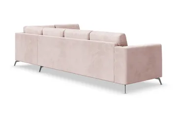 Ocean Lyx 4-seters Høyrevendt L-formet Sjeselongsofa i Manchester - Rosa - Møbler - Sofaer - Sofaer med sjeselong - 4 seters sofa med divan