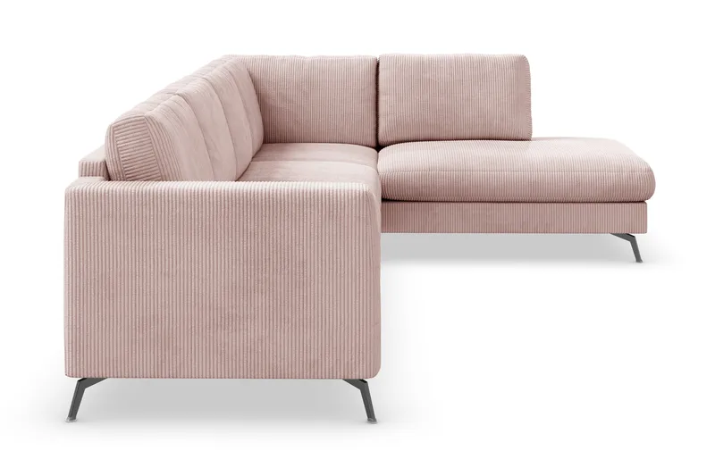 Ocean Lyx 4-seters Høyrevendt L-formet Sjeselongsofa i Manchester - Rosa - Møbler - Sofaer - Sofaer med sjeselong - 4 seters sofa med divan