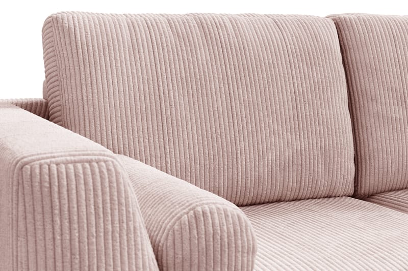 Ocean Lyx 4-seters Høyrevendt L-formet Sjeselongsofa i Manchester - Rosa - Møbler - Sofaer - Sofaer med sjeselong - 4 seters sofa med divan
