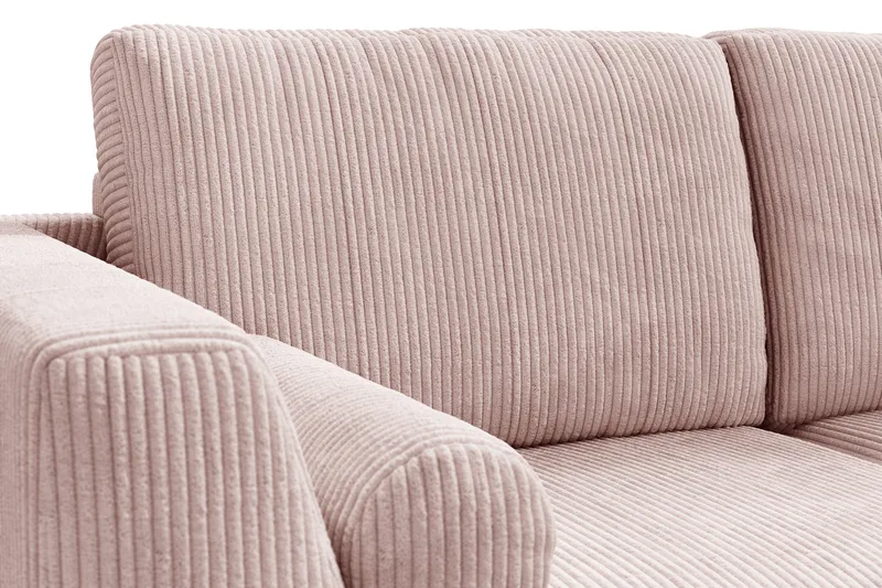 Ocean Lyx 4-seters Høyrevendt L-formet Sjeselongsofa i Manchester - Rosa - Møbler - Sofaer - Sofaer med sjeselong - 4 seters sofa med divan