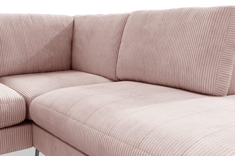 Ocean Lyx 4-seters Høyrevendt L-formet Sjeselongsofa i Manchester - Rosa - Møbler - Sofaer - Sofaer med sjeselong - 4 seters sofa med divan