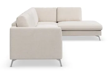 Ocean Lyx 4-seters Høyrevendt L-formet Sjeselongsofa i Stoff - Beige - Møbler - Sofaer - Sofaer med sjeselong - 4 seters sofa med divan