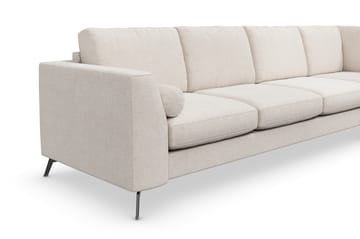 Ocean Lyx 4-seters Høyrevendt L-formet Sjeselongsofa i Stoff - Beige - Møbler - Sofaer - Sofaer med sjeselong - 4 seters sofa med divan