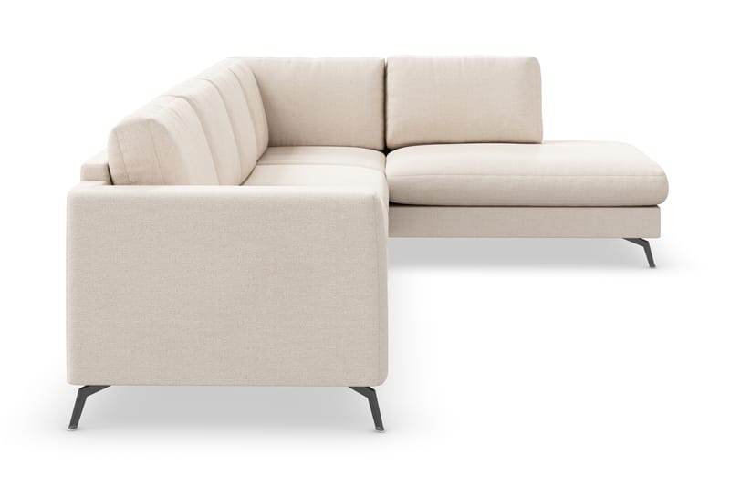 Ocean Lyx 4-seters Høyrevendt L-formet Sjeselongsofa i Stoff - Beige - Møbler - Sofaer - Sofaer med sjeselong - 4 seters sofa med divan
