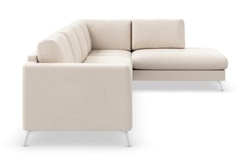 Ocean Lyx 4-seters Høyrevendt L-formet Sjeselongsofa i Stoff - Beige - Møbler - Sofaer - Sofaer med sjeselong - 4 seters sofa med divan