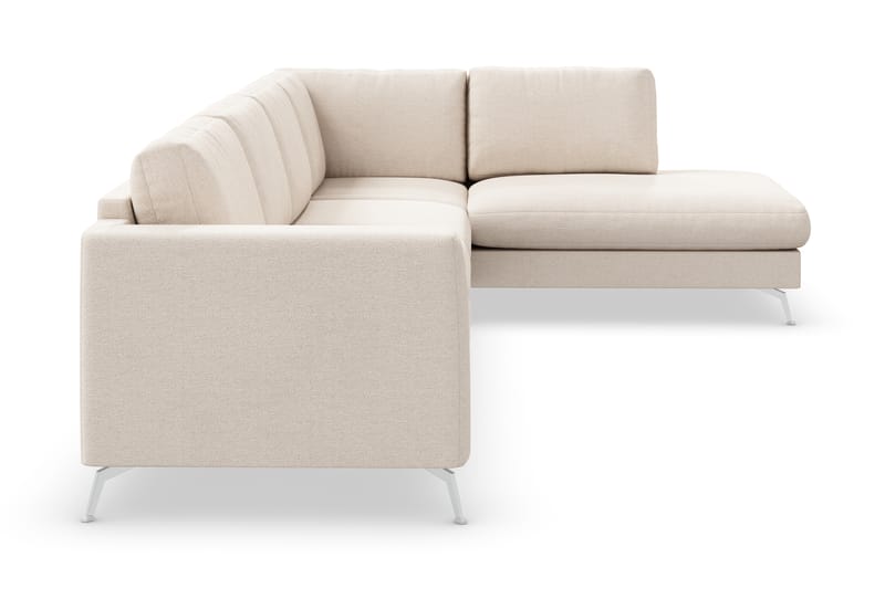Ocean Lyx 4-seters Høyrevendt L-formet Sjeselongsofa i Stoff - Beige - Møbler - Sofaer - Sofaer med sjeselong - 4 seters sofa med divan