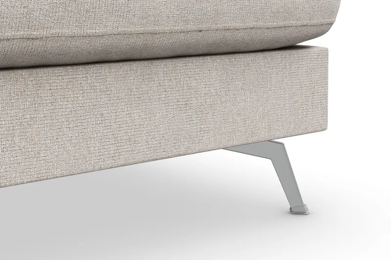 Ocean Lyx 4-seters Høyrevendt L-formet Sjeselongsofa i Stoff - Beige - Møbler - Sofaer - Sofaer med sjeselong - 4 seters sofa med divan