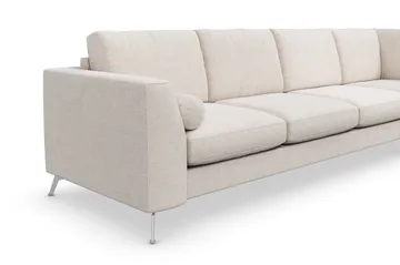 Ocean Lyx 4-seters Høyrevendt L-formet Sjeselongsofa i Stoff - Beige - Møbler - Sofaer - Sofaer med sjeselong - 4 seters sofa med divan