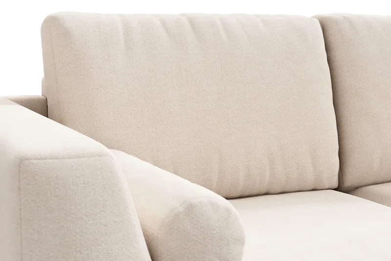 Ocean Lyx 4-seters Høyrevendt L-formet Sjeselongsofa i Stoff - Beige - Møbler - Sofaer - Sofaer med sjeselong - 4 seters sofa med divan