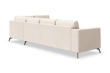 Ocean Lyx 4-seters Høyrevendt L-formet Sjeselongsofa i Stoff - Beige - Møbler - Sofaer - Sofaer med sjeselong - 4 seters sofa med divan