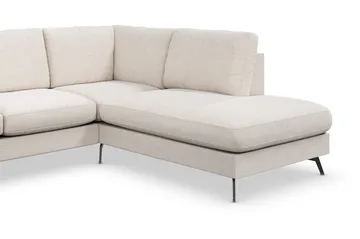 Ocean Lyx 4-seters Høyrevendt L-formet Sjeselongsofa i Stoff - Beige - Møbler - Sofaer - Sofaer med sjeselong - 4 seters sofa med divan