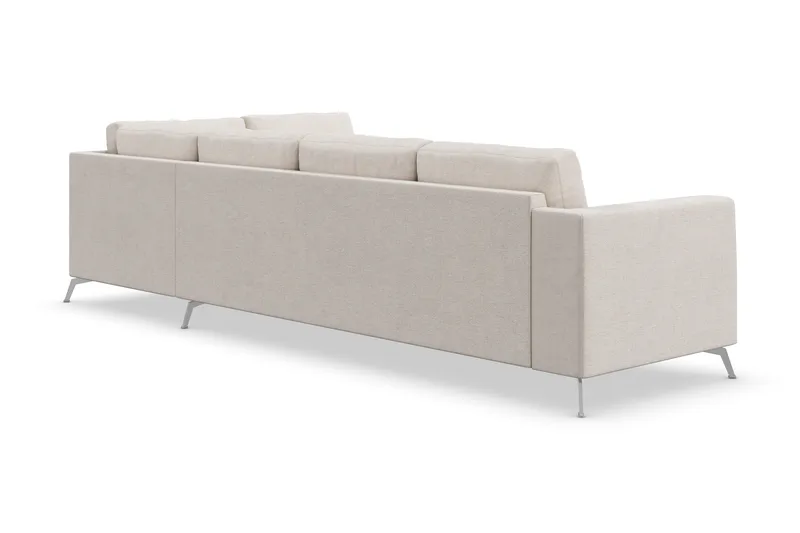 Ocean Lyx 4-seters Høyrevendt L-formet Sjeselongsofa i Stoff - Beige - Møbler - Sofaer - Sofaer med sjeselong - 4 seters sofa med divan
