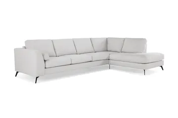 Ocean Lyx 4-seters Høyrevendt L-formet Sjeselongsofa i Stoff - Lys grå - Møbler - Sofaer - Sofaer med sjeselong - 4 seters sofa med divan