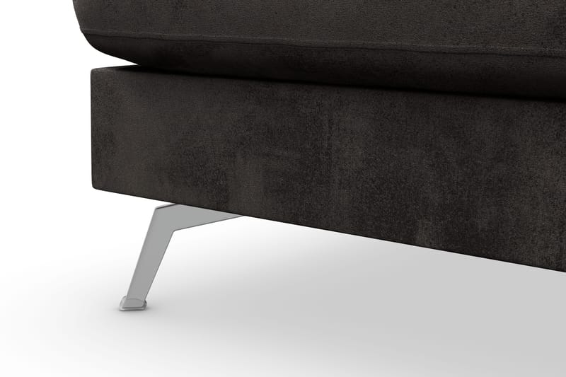 Ocean Lyx 4-seters Venstrevendt L-formet Sjeselongsofa i Fløyel - Mørk grå - Møbler - Sofaer - Sofaer med sjeselong - 4 seters sofa med divan