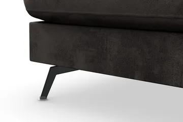 Ocean Lyx 4-seters Venstrevendt L-formet Sjeselongsofa i Fløyel - Mørk grå - Møbler - Sofaer - Sofaer med sjeselong - 4 seters sofa med divan