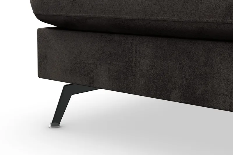 Ocean Lyx 4-seters Venstrevendt L-formet Sjeselongsofa i Fløyel - Mørk grå - Møbler - Sofaer - Sofaer med sjeselong - 4 seters sofa med divan
