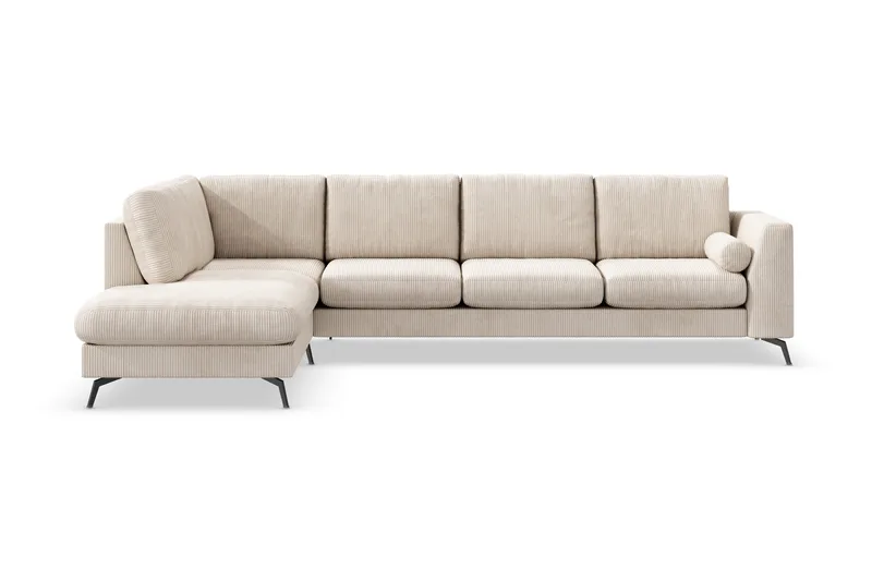 Ocean Lyx 4-seters Venstrevendt L-formet Sjeselongsofa i Manchester, Beige