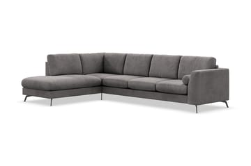 Ocean Lyx 4-seters Venstrevendt L-formet Sjeselongsofa i Manchester - Mørk grå - Møbler - Sofaer - Sofaer med sjeselong - 4 seters sofa med divan