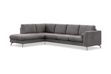 Ocean Lyx 4-seters Venstrevendt L-formet Sjeselongsofa i Manchester - Mørk grå - Møbler - Sofaer - Sofaer med sjeselong - 4 seters sofa med divan