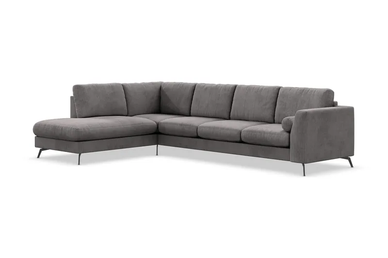 Ocean Lyx 4-seters Venstrevendt L-formet Sjeselongsofa i Manchester - Mørk grå - Møbler - Sofaer - Sofaer med sjeselong - 4 seters sofa med divan