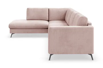 Ocean Lyx 4-seters Venstrevendt L-formet Sjeselongsofa i Manchester - Rosa - Møbler - Sofaer - Sofaer med sjeselong - 4 seters sofa med divan