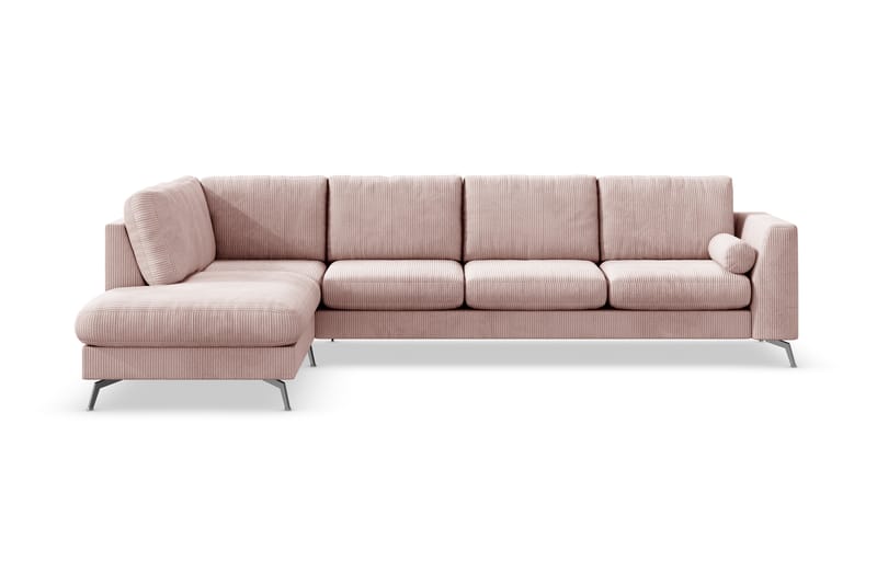 Ocean Lyx 4-seters Venstrevendt L-formet Sjeselongsofa i Manchester - Rosa - Møbler - Sofaer - Sofaer med sjeselong - 4 seters sofa med divan