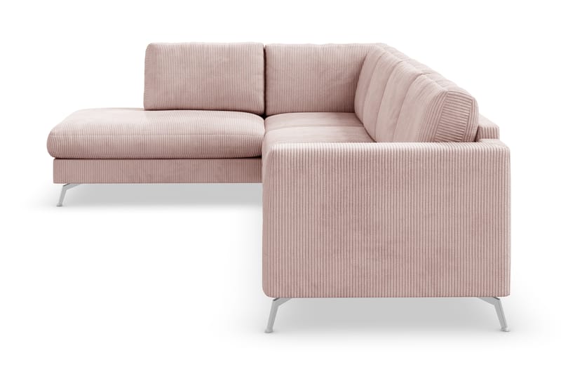 Ocean Lyx 4-seters Venstrevendt L-formet Sjeselongsofa i Manchester - Rosa - Møbler - Sofaer - Sofaer med sjeselong - 4 seters sofa med divan