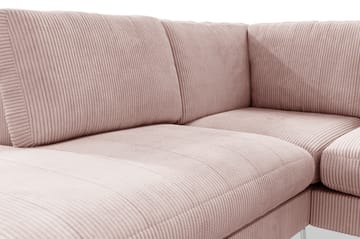 Ocean Lyx 4-seters Venstrevendt L-formet Sjeselongsofa i Manchester - Rosa - Møbler - Sofaer - Sofaer med sjeselong - 4 seters sofa med divan