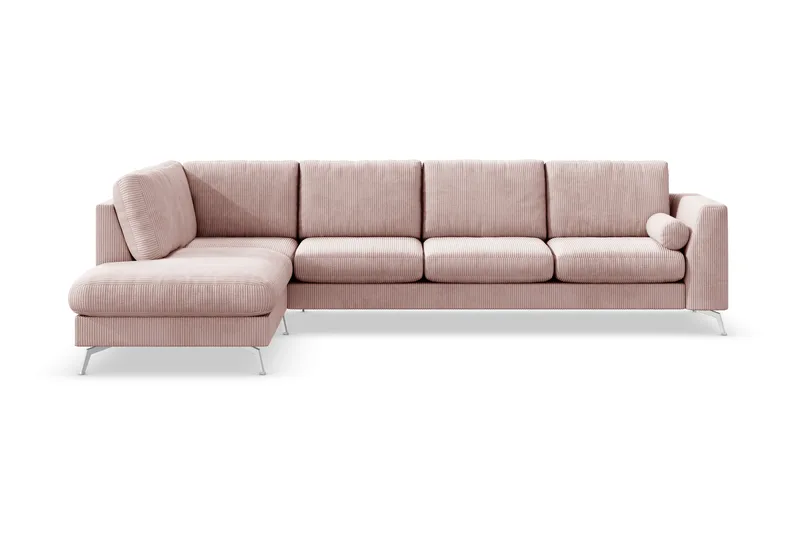 Ocean Lyx 4-seters Venstrevendt L-formet Sjeselongsofa i Manchester - Rosa - Møbler - Sofaer - Sofaer med sjeselong - 4 seters sofa med divan