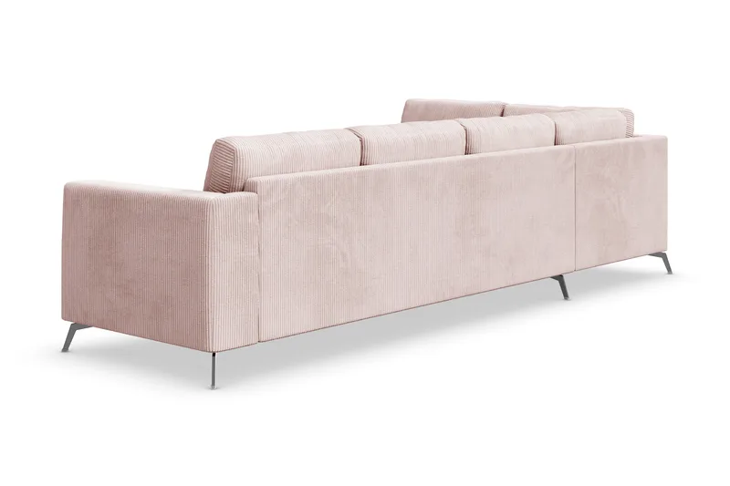 Ocean Lyx 4-seters Venstrevendt L-formet Sjeselongsofa i Manchester - Rosa - Møbler - Sofaer - Sofaer med sjeselong - 4 seters sofa med divan