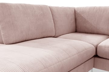 Ocean Lyx 4-seters Venstrevendt L-formet Sjeselongsofa i Manchester - Rosa - Møbler - Sofaer - Sofaer med sjeselong - 4 seters sofa med divan
